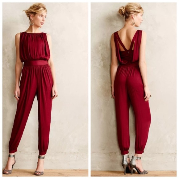 Anthropologie Pants - Anthropologie Nomad Morgan Carper Garnet Jumpsuit